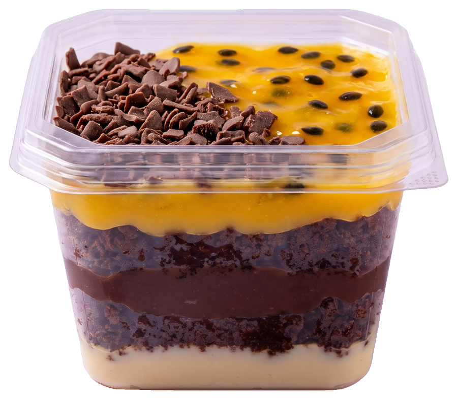 Pote de chocolate com maracujá e brigadeiro